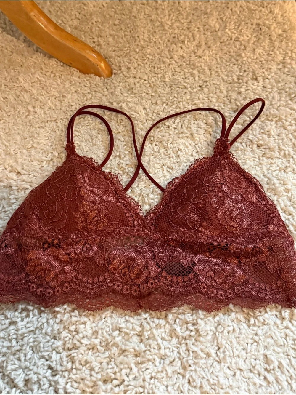 Urban Outfitters Lace Bralette in Deep Rust small